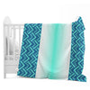 Divine Casa 120 GSM Microfiber Single Kids Dohar Soft & Lightweight Throw Blanket Chevron Pattern Colour Aqua Chevron