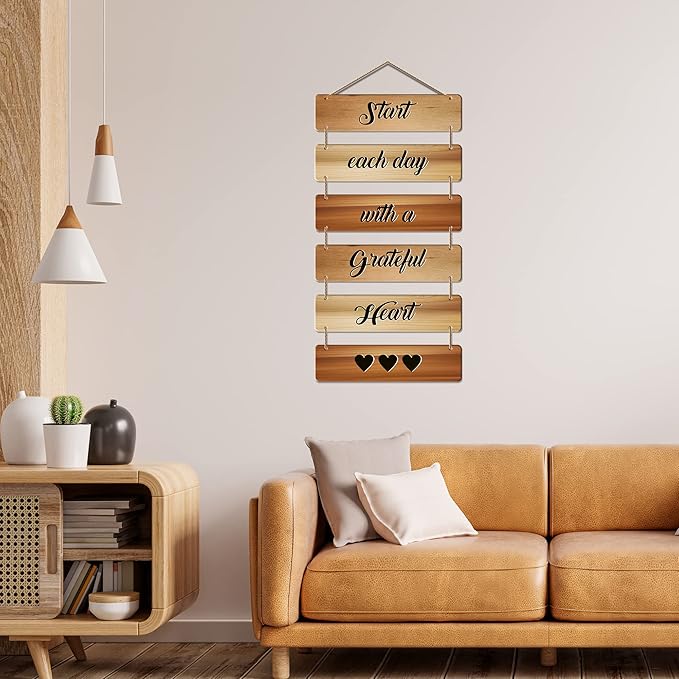 Artvibes Decorative Wall Hanging Wooden Art Decoration Item | Quotes Decor Item | Mdf Wall Decoration | Set of 6