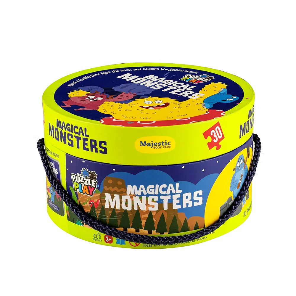 The Book Tree Magical Monsters Puzzle Box for Kids I 30 Jigsaw Puzzle Pieces & 1 Storybook I Fun Toy for Children Age 3+ I for Children by Majestic Book Club