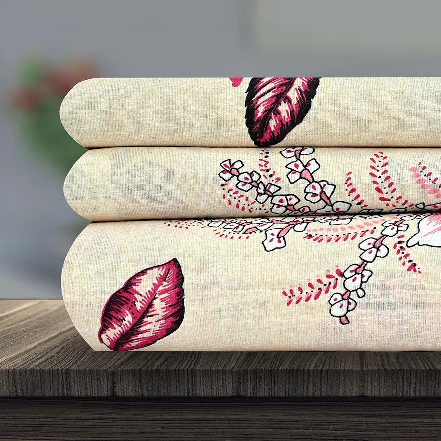 Divine Casa Double Size Bedsheet for Double Bed, 144 TC Pure Cotton Queen Size with 2 Pillow Covers Colour Sky Blue Mist