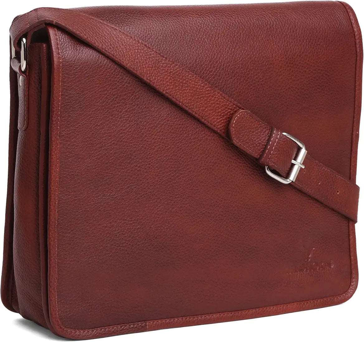 WILDHORN Leather Laptop Messenger Bag for Men I Handcrafted I Adjustable Strap I Dimension : L-13 inch W-4 inch H-10 inch