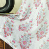 Homadorn Linen Sheer Printed Semi Transparent Curtains for Window Set of 2 Fuchsia fusion