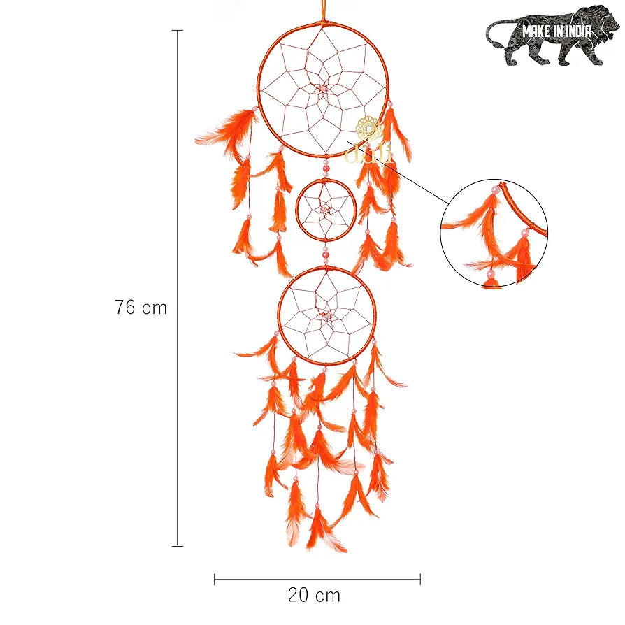 Dreamcatcher Traditional Indian Wall Art for Bedrooms Orange