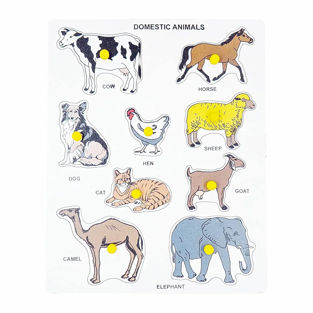 Tantrums Preschool Domestic Animal Puzzle for Learning variousDomesticated Animal with Pictures| Education Puzzle Learning Aid for Kids_Multicolor