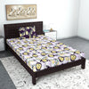 Divine Casa 144 TC 100% Cotton Bedsheet for Single Bed Floral Print with 1 Pillow Cover Colour Royal Lilac