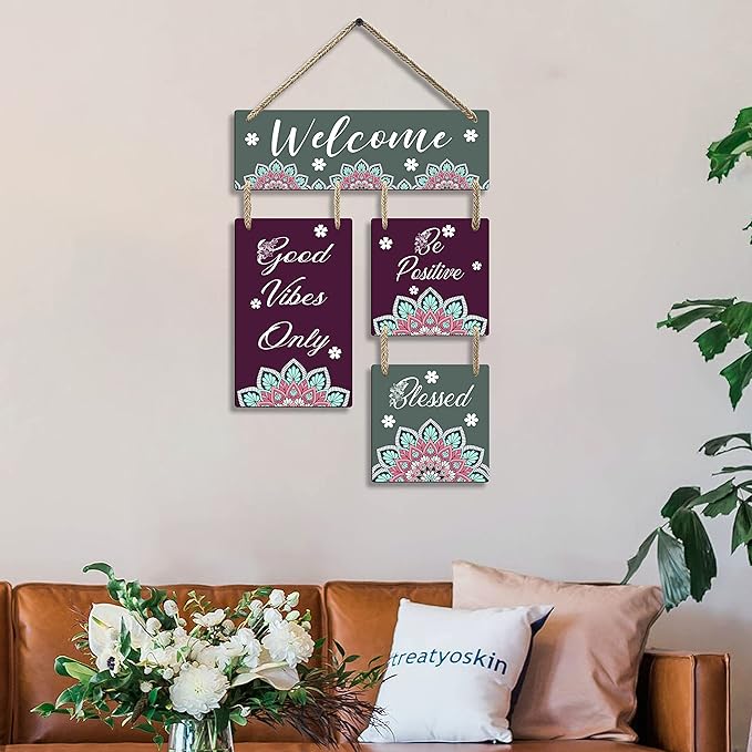 Sehaz Artworks Home Decor Items for Living Room Wooden Wall Hangings for Home - 4-0025