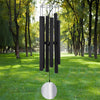 Loving Basso Metal Wind Chimes Outdoor Large Deep Tone 45In Large Matte Black