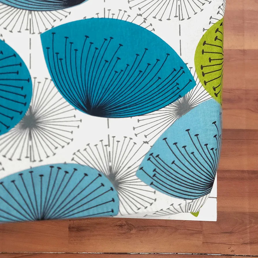 Divine Casa 144 TC 100% Cotton Floral Green Breathable Bedsheet King Size Bed Cotton Elastic Fitted Colour Baltic Sea