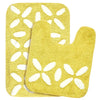 Saral Home Cotton Rectangular Bathmat With Contour Mat Colour Yellow