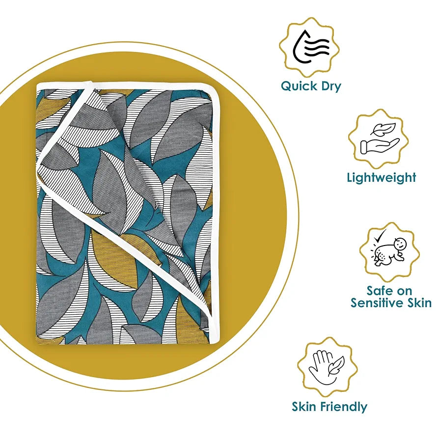 Divine Casa Floret 100% Cotton Single Kids Dohar 120 GSM Soft & Lightweight Throw Blanket Colour Woody Petals