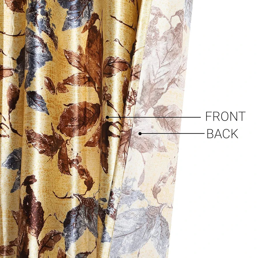 Cloth Fusion Polyester Door Curtain 7 Feet Set of 2 Brown