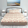 Divine Casa Floret 100% Cotton King Fitted Bedsheet 144 TC Deep Pocket Design Soft & Breathable Fabric Colour Summer Fern