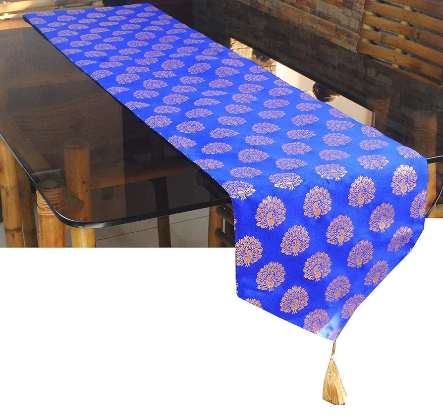 Pink Parrot-designer Durable Dopian Silk Table Runner Colour Multicolour