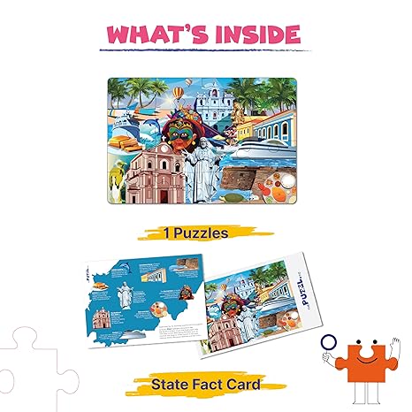 The Puzzl Co - Goa Jigsaw Puzzle for Kids 6 Years & Up 100-Piece City Puzzle Goa’s Culture Monuments & Food