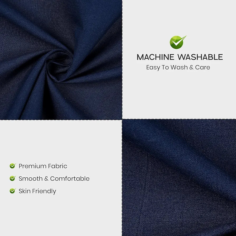 Fresh From Loom Plain Single Size Solid Plain Bedsheet Set 240 TC With 1 Pillow Covers Navy Blue Plain