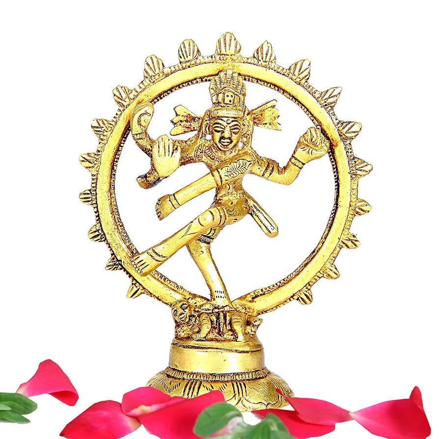 anciently Nataraj Statue Small | Nataraja Statue Small | Natarajar Statue Small Brass 10 CM Height, Gold Colour 1 No