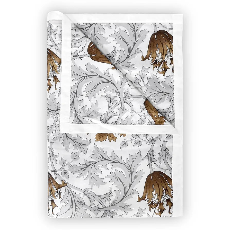 Divine Casa Floret 100% Cotton Double Dohar 120 GSM Soft & Lightweight Throw Blanket Colour Toffee Grey