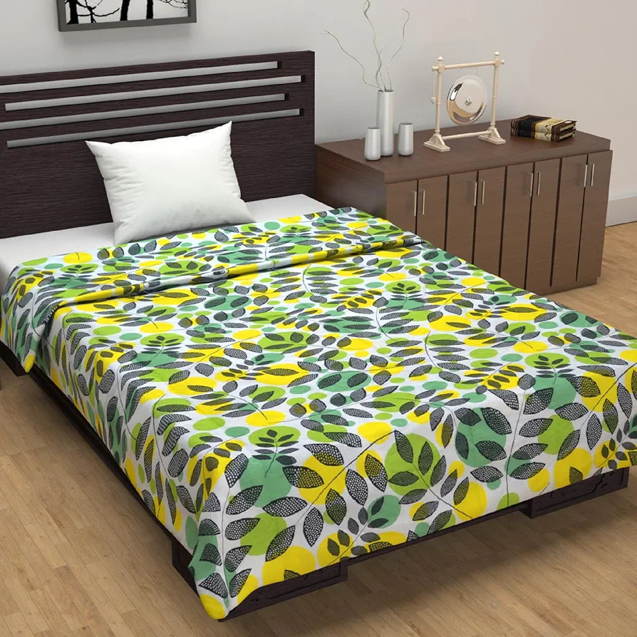 Divine Casa 100% Cotton Cambric Dohar for Single Bed Lightweight Comfort and Breathable Sleep Reversible Blanket TC - 120 Colour Opal