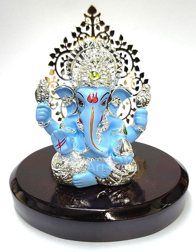 Gold Art India Lord Ganesha Idol Kalpavruksh Tree for Home Entrance Ganesh Ji Colour Blue