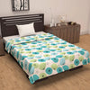 Divine Casa Floret 100% Cotton Single Dohar 120 GSM Soft & Lightweight Throw Blanket Colour Aqua