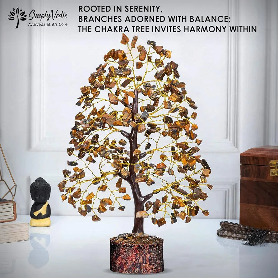 Simply Vedic Chakra Tiger Eye Crystal Tree
