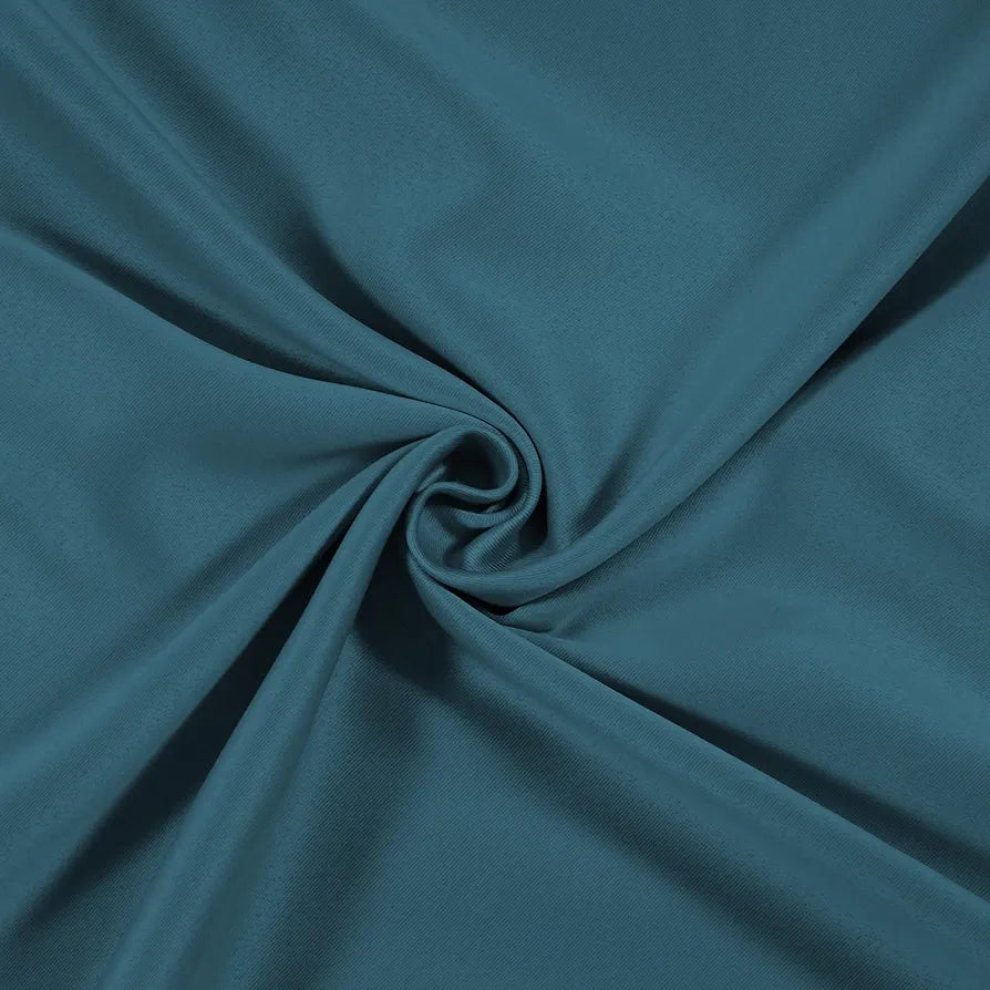 Cloth Fusion Blackout Door Curtains 9 Feet Long Set of 2 Prussian Blue Colour