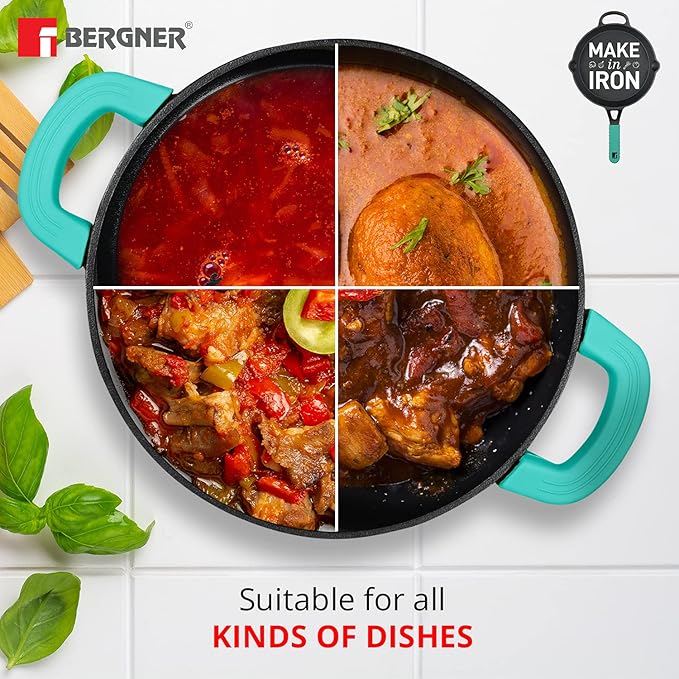 Bergner Elements Cast Iron 27 Cm | 3.8 Litres Kadai