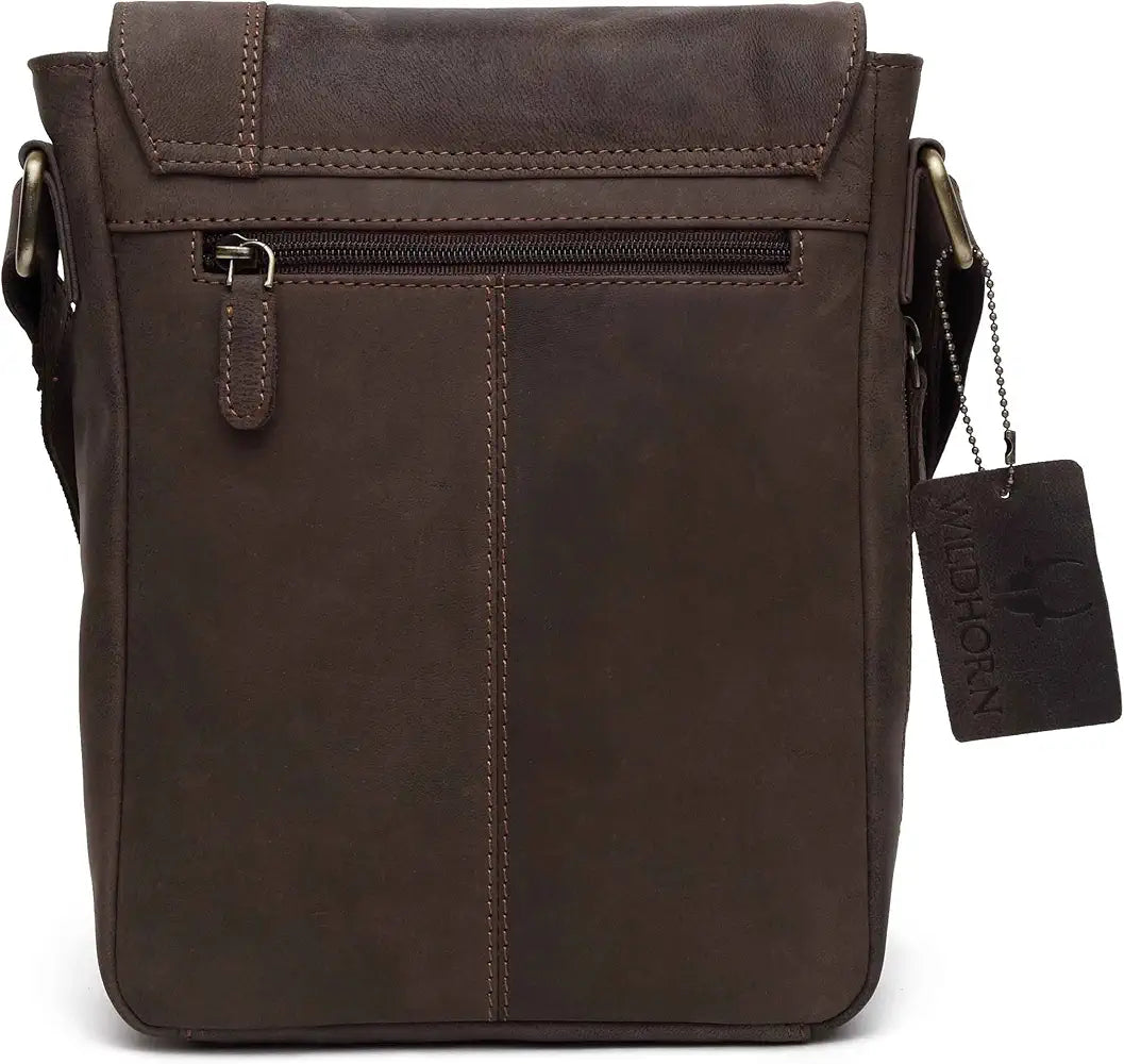 WildHorn Leather 8.5 inch Sling Messenger Bag for Men I Multipurpose Crossbody Bag I Travel Bag with Adjustable Strap I DIMENSION: L- 8.5inch H- 10.5inch W- 3inch