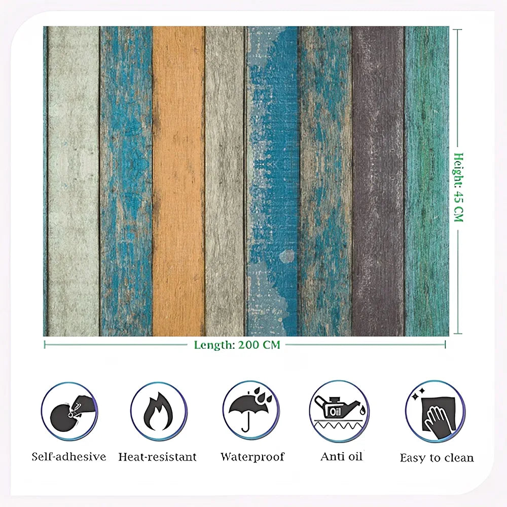 Jaamso Royals Multicolor Simulation Retro Striped Peel and Stick Self Adhesive Pvc Vinyl Wallpaper Design 11