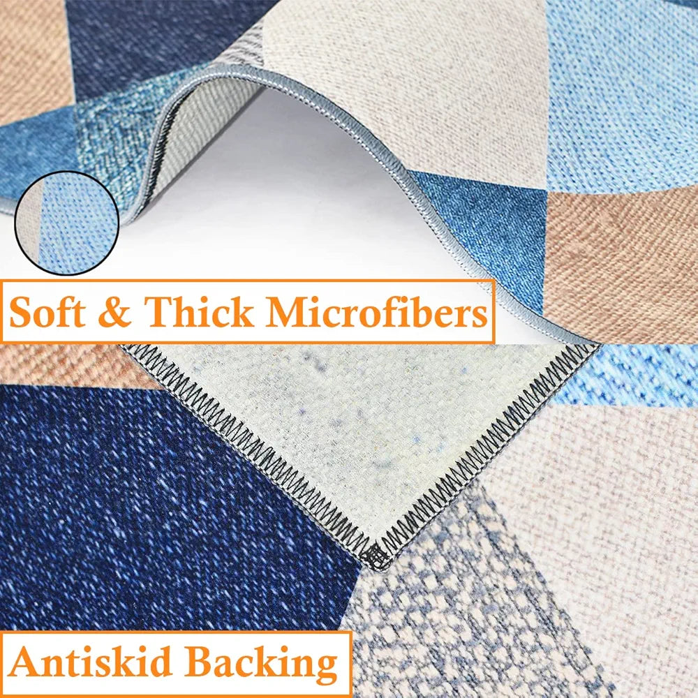 Ishro Home 3d Printed Bedside Runner Carpet Anti Skid For Home Kitchen Colour Crystals
