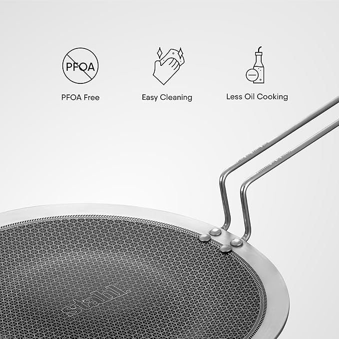 Stahl Artisan Hybrid Triply Roti Tawa Induction Base Non Stick Pan Roti Tava, 25 cm - 1360 gms