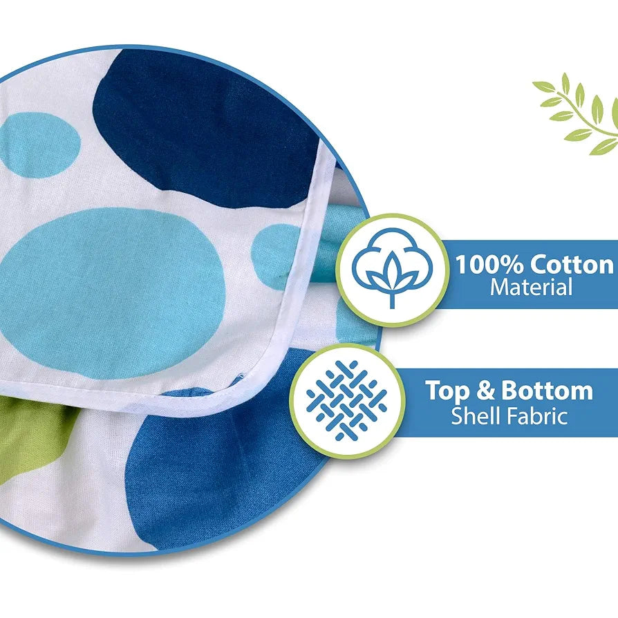 Divine Casa 120 GSM Cotton Printed Soft Lightweight Winter Dohar AC Blanket for Single Bed Size TC - 120 Colour Blue Grotta