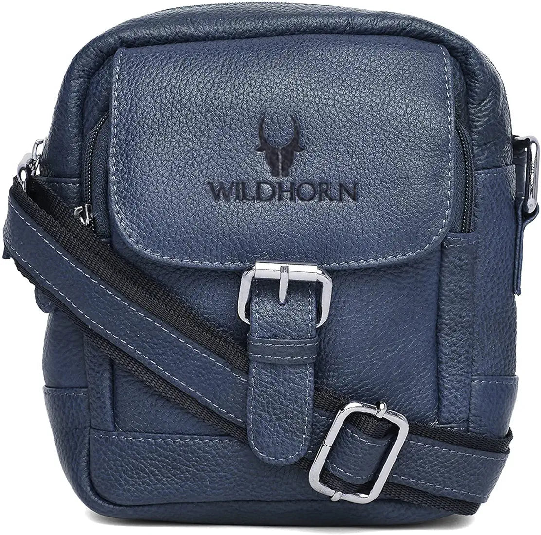 WildHorn Leather Sling Messenger Bag for Men I Multipurpose Crossbody Bag I Travel Bag with Adjustable Strap I Utility Bag I Dimension : L-6 inch W-2.7 inch H-8.5 inch