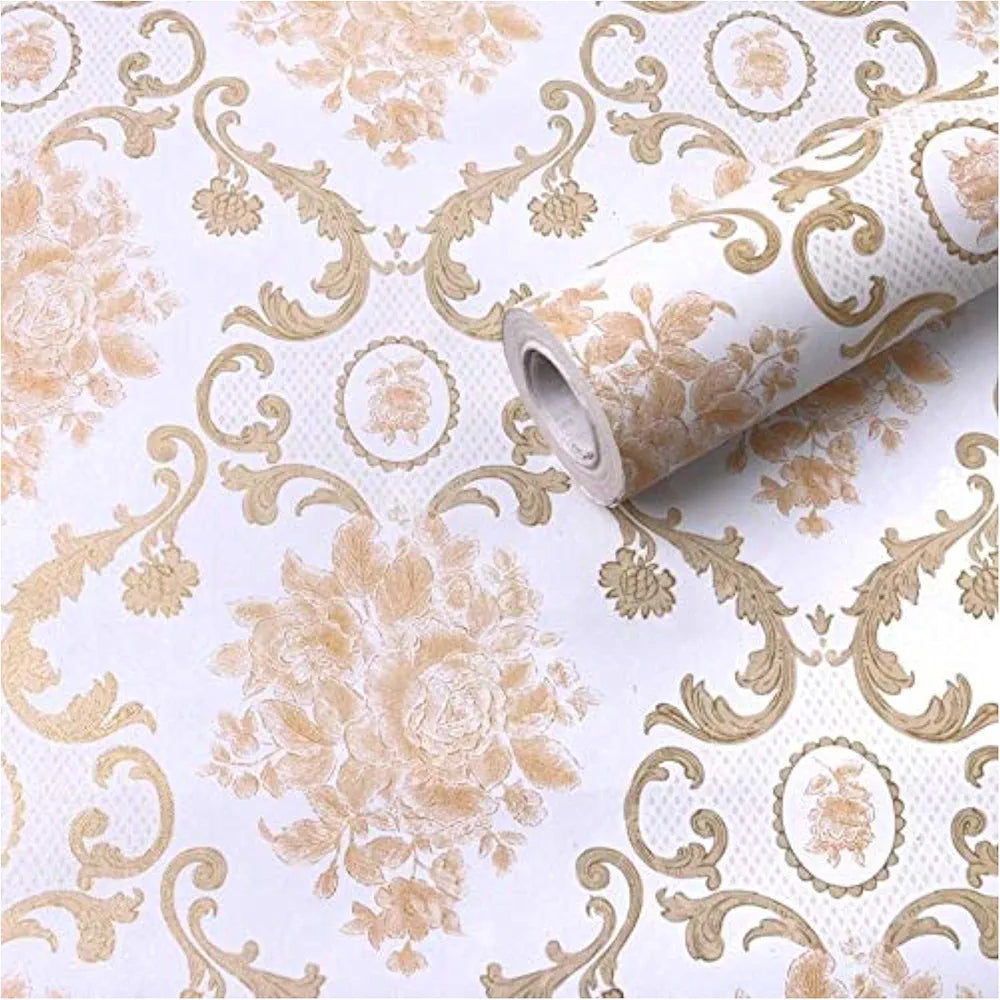Jaamso Royals Golden Damask Hall Wallpaper for Walls 200CM X 45CM