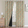 Cloth Fusion Blackout Printed Premium Door Curtains 7 Feet Long Set of 2 Red Flower