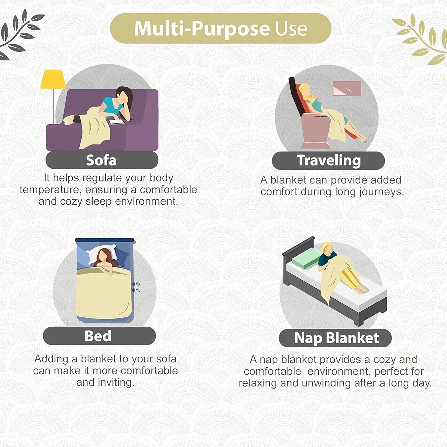 Divine Casa Microfibre 120 GSM Mild Winter Reversible Single Bed Dohar AC Blanket TC - 120 Colour Amber Green