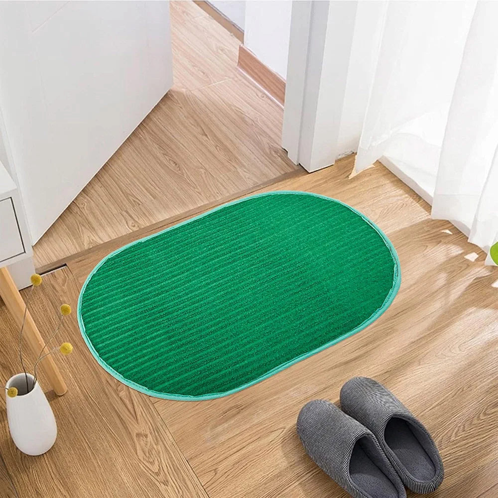Kuber Industries Door Mat Oval Shape Door Mat Colour Green