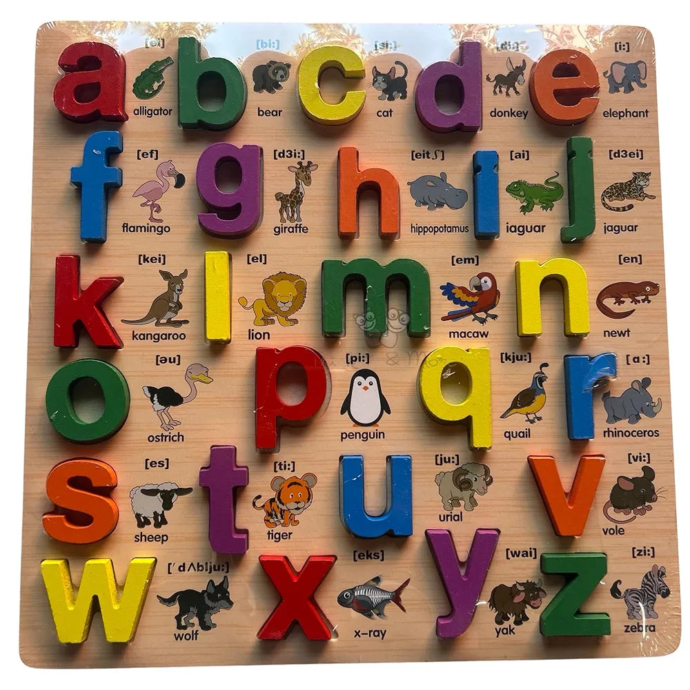 Trinkets & More ABC Small Letter Alphabet Puzzles Game Board for Toddlers Kids Educational Learning Toys 2+Years 