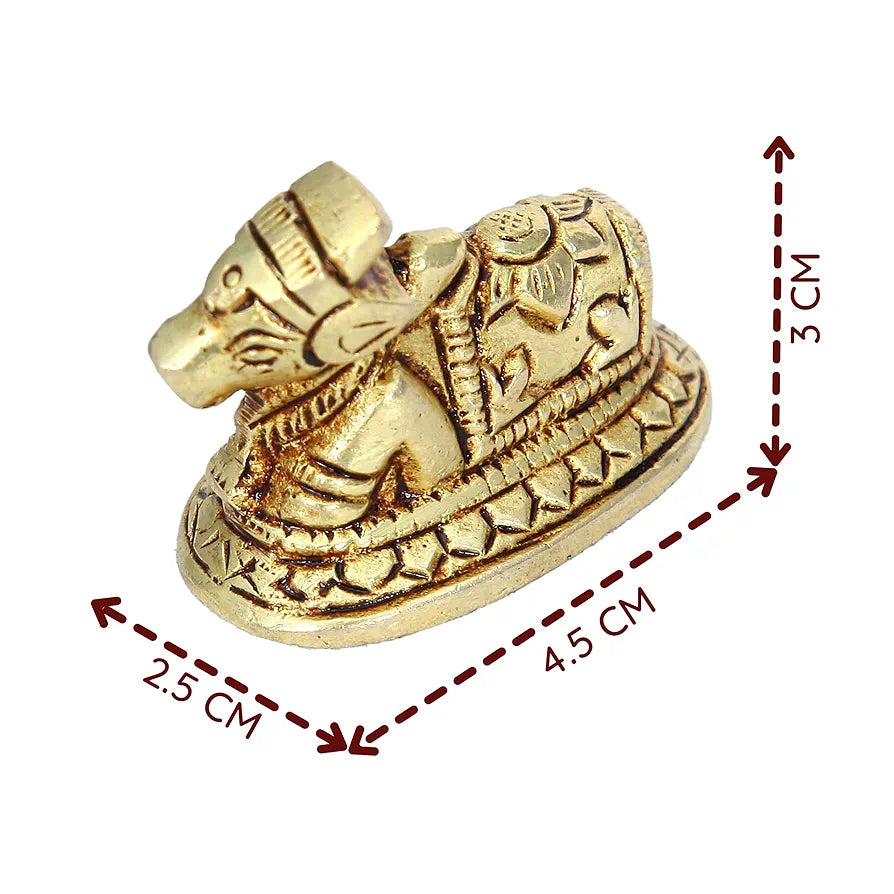 anciently Chota Shivling with Nandi for Home Puja | Chota Shivling with Nandi Brass, Gold Colour