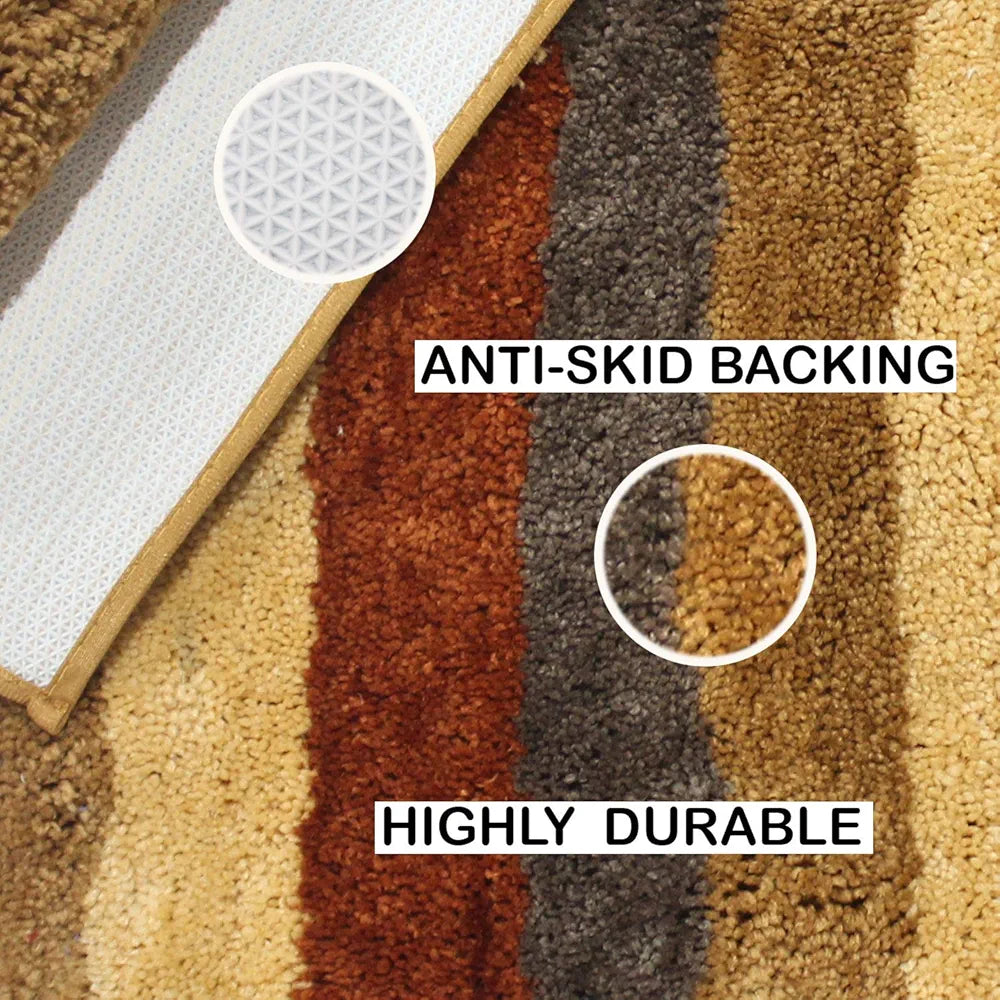 Luxe Home Jericho Runner 2500 Gsm Super Soft Microfiber Anti-Skid Washable Runner Colour Cinnamon 2x5 Feet