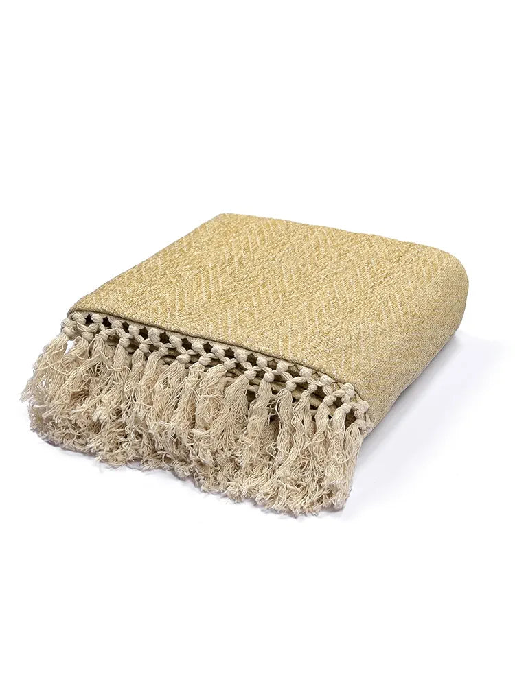 Saral Home Easy Living Home Chenille Sofa Throw Colour Gold