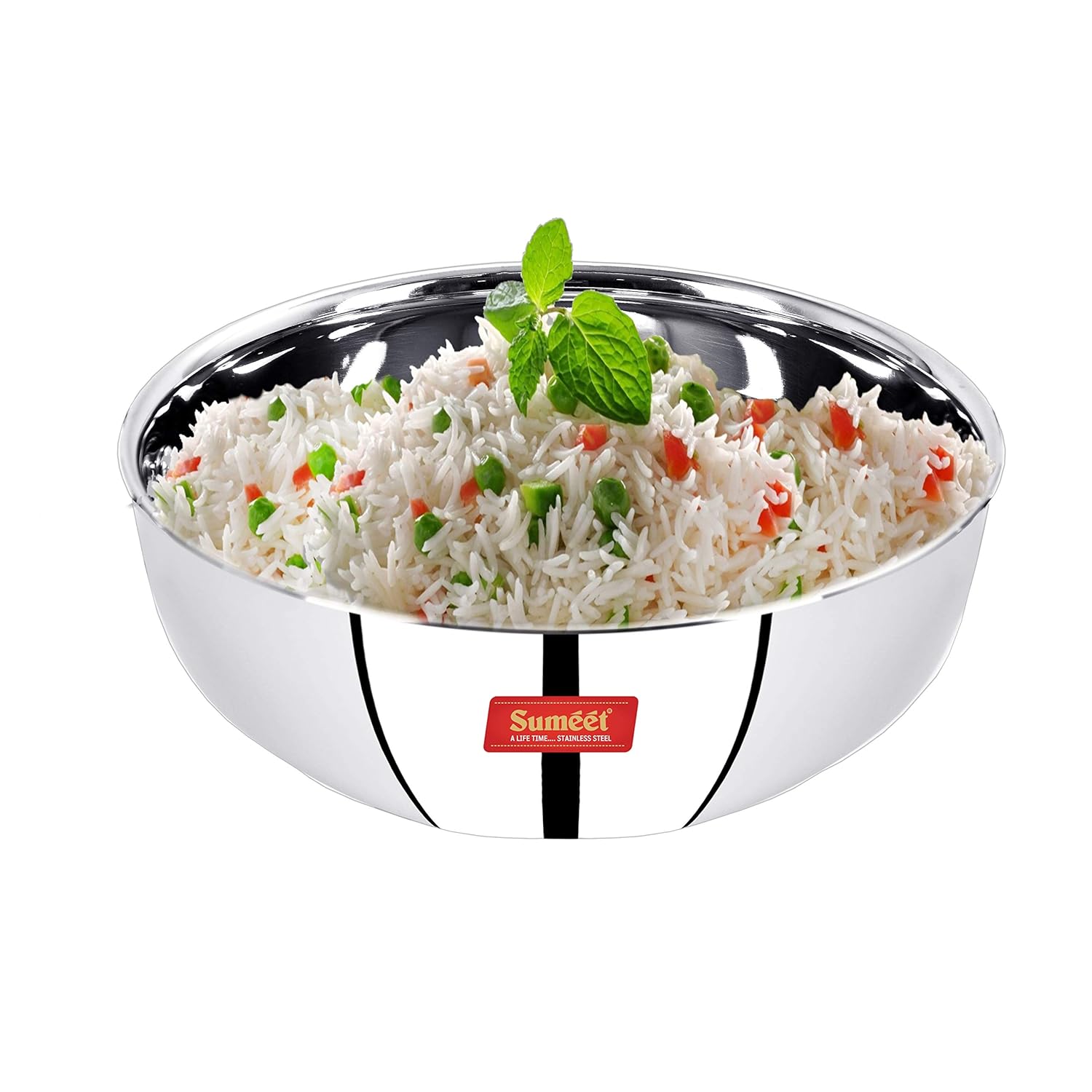 Sumeet Stainless Steel Induction Bottom Friendly Tasra Size No.13 (2.3 Ltr)