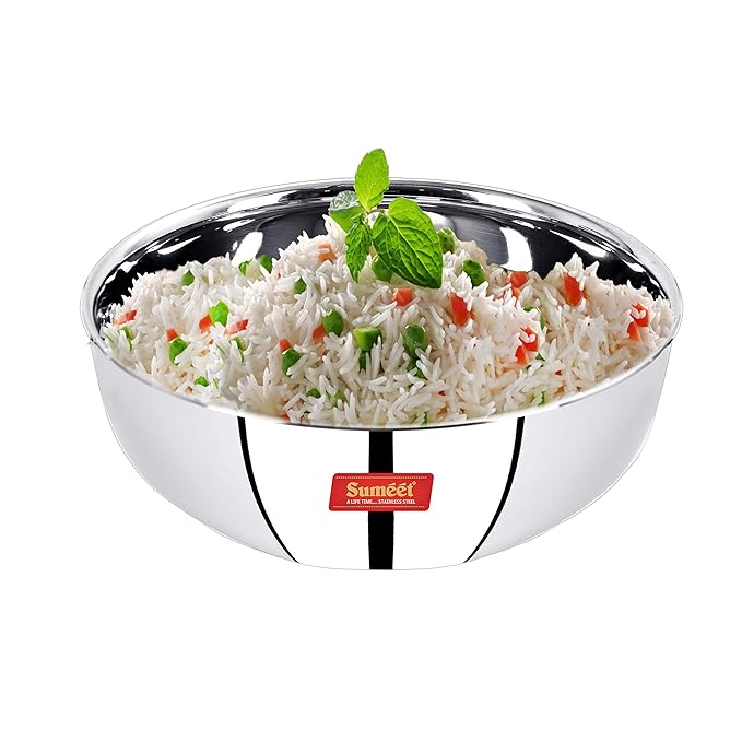 Sumeet Stainless Steel Induction Bottom Friendly Tasra Size No.14 (3 Ltr)