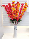 Artificial Flowers Bunch for Decoration Cherry Blossom Ideal for vase Without vase Orange Maroon