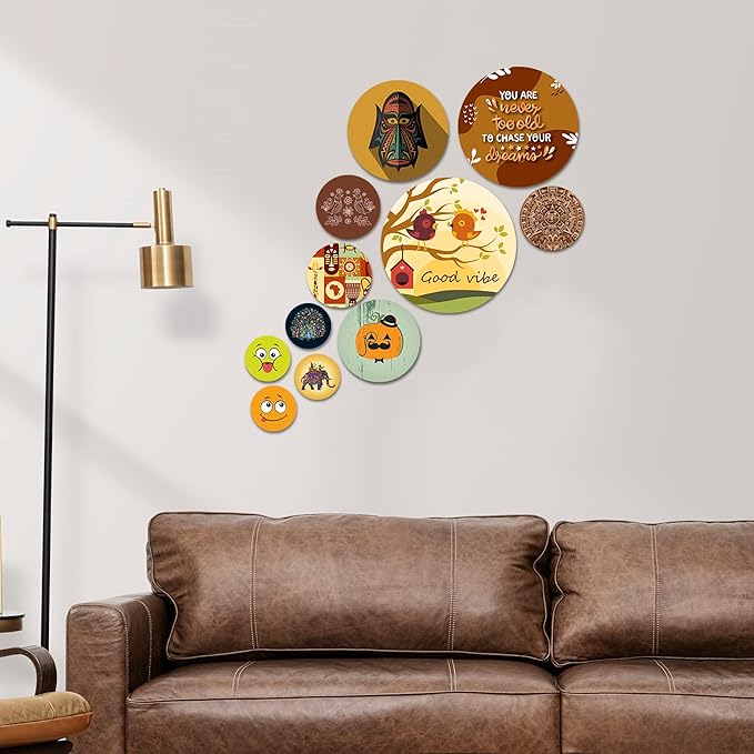 Artvibes Nature Designer Mdf Wooden Wall Hanging | Set of 11