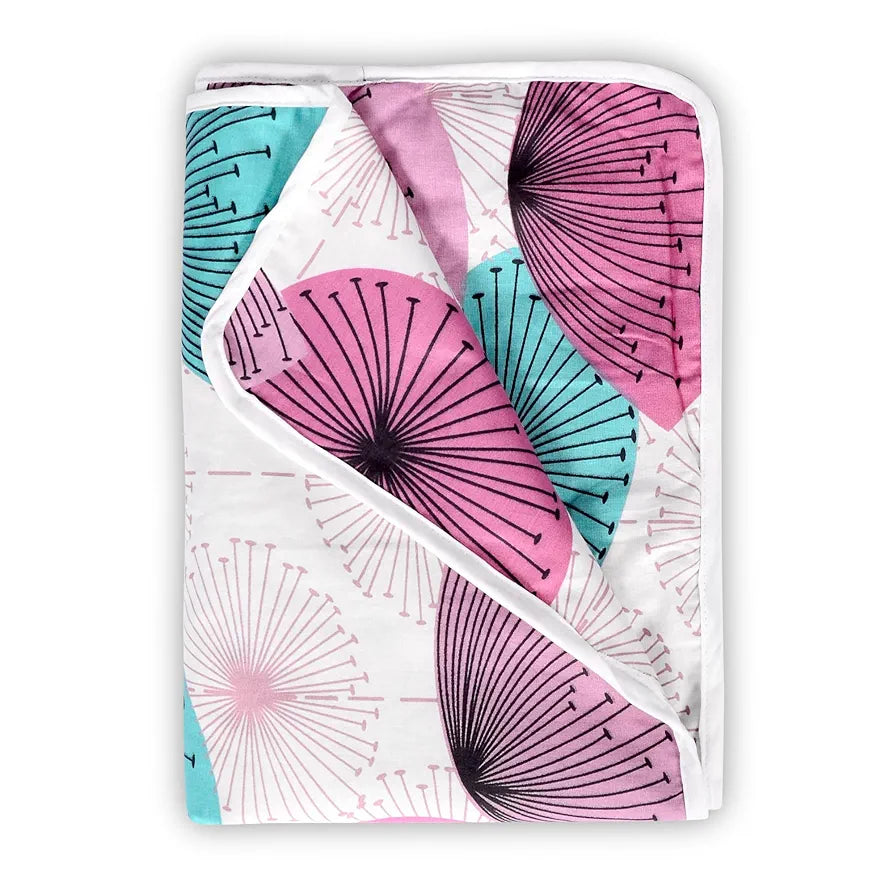 Divine Casa Floret 100% Cotton Single Kids Dohar 120 GSM Soft & Lightweight Throw Blanket Colour Rose Pink