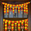 Handcrafted Multicolor Decorative Bandanwar with Marigold Flowers Ganpati Lotus & Bells 40x16 Inches