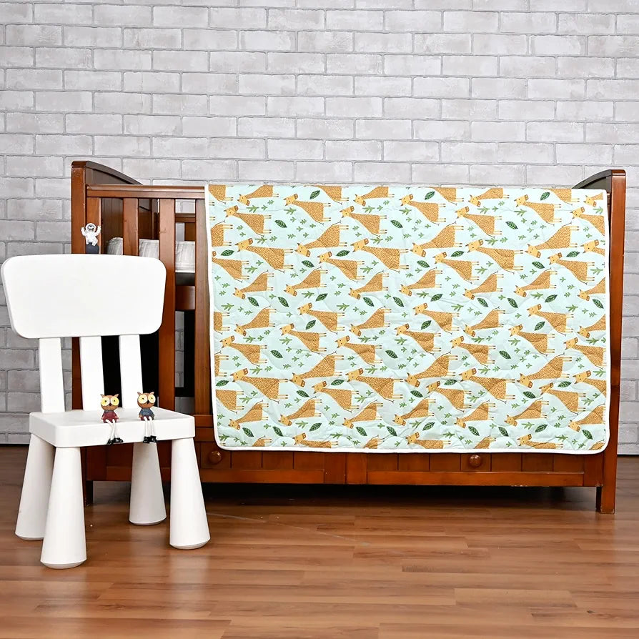 Divine Casa 120 GSM Cotton Single Kids Comforter Soft & Lightweight All-Season Blanket Colour Misty Jade