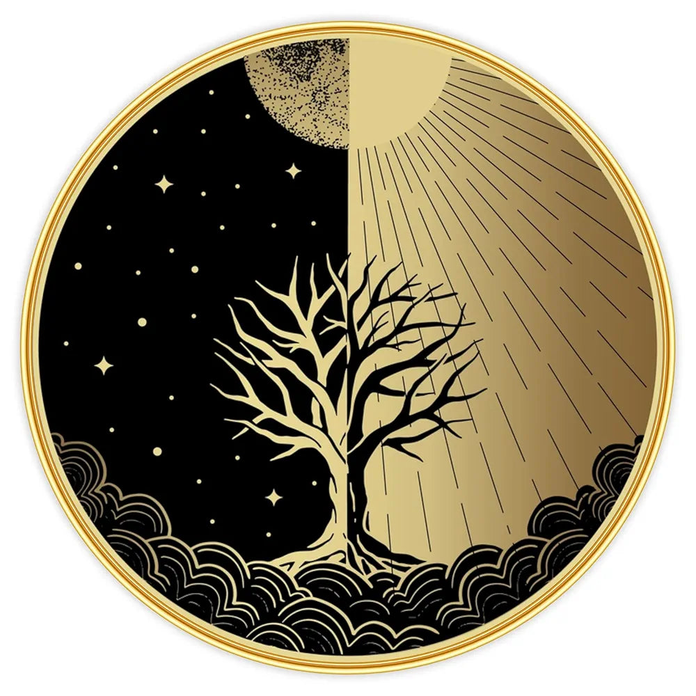 Livin'luxe Paintings Abstract Tree Modern Art Premium Sparkle Lamination Golden GR-23