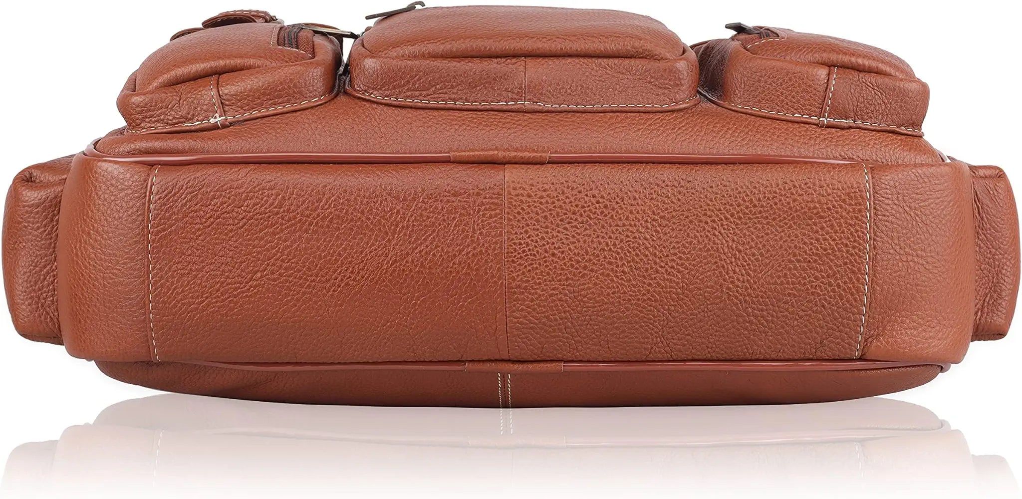WildHorn Leather Laptop Bag for Men/Office Bag for Men | Fits Upto 15.6 Inch Laptop/MacBook | Laptop Messenger Bag/Leather Bag for Men I Dimension : L-16 inch W-4 inch H-13 inch